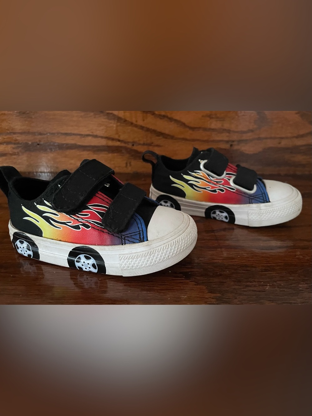Converse Chuck Taylor All Star Easy-On Cars Flame Sneakers Infant Size 5